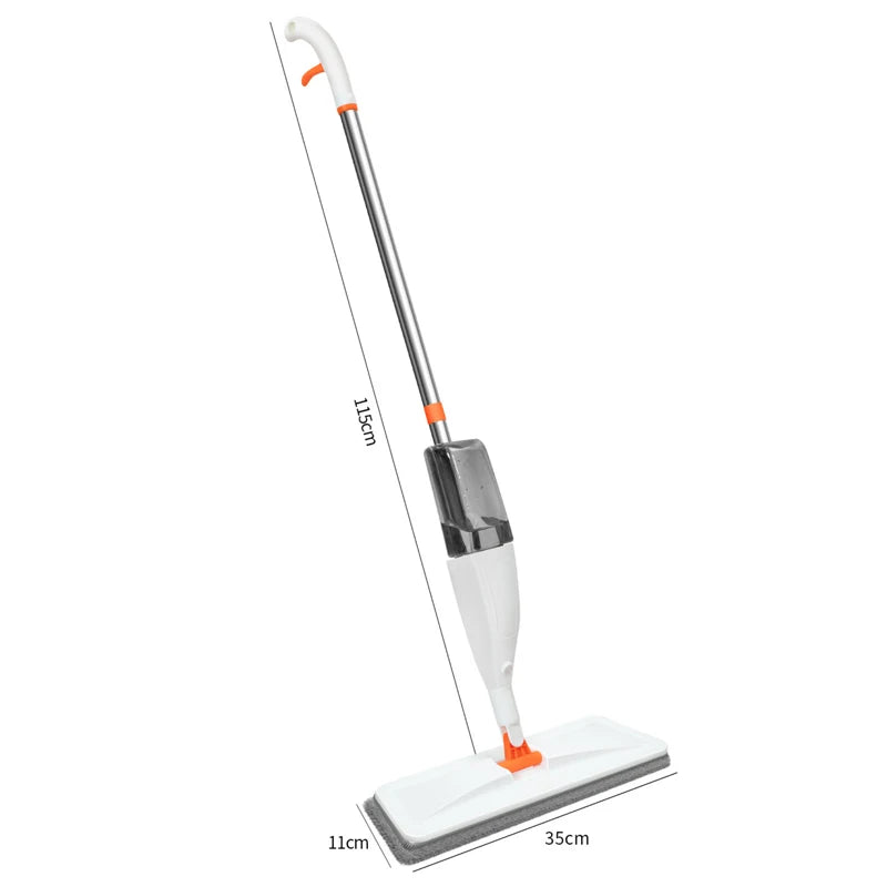 New Large Spray Mop for Home – Rotating Head with Replaceable Microfiber Pads | Wet & Dry Cleaning Broom