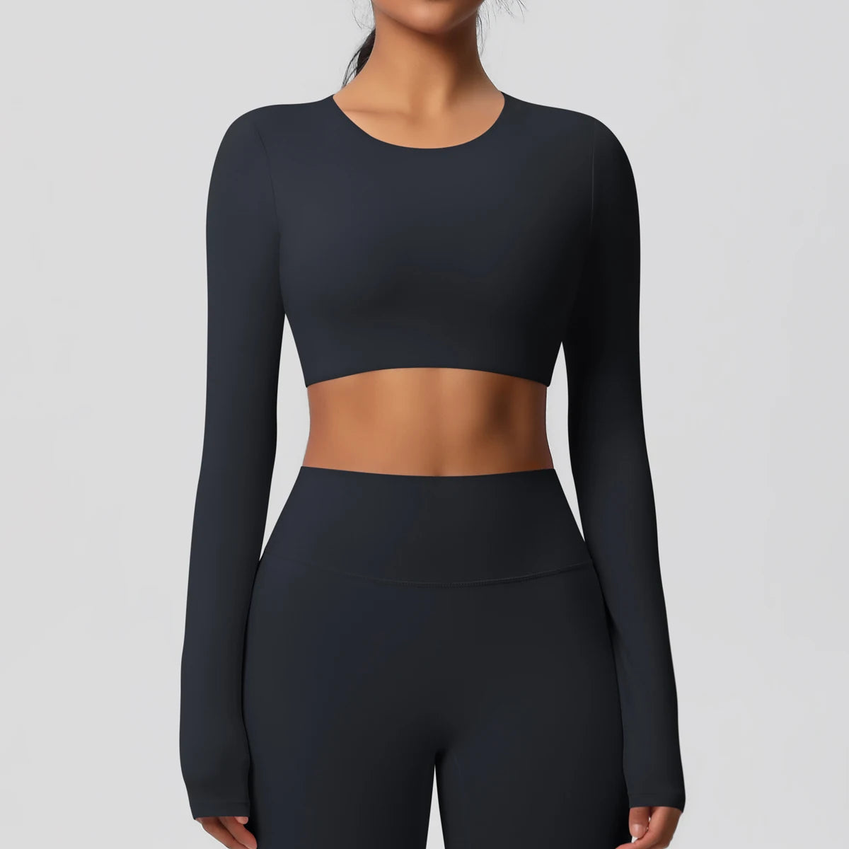 Women's Long-Sleeve Cropped Sports T-Shirt