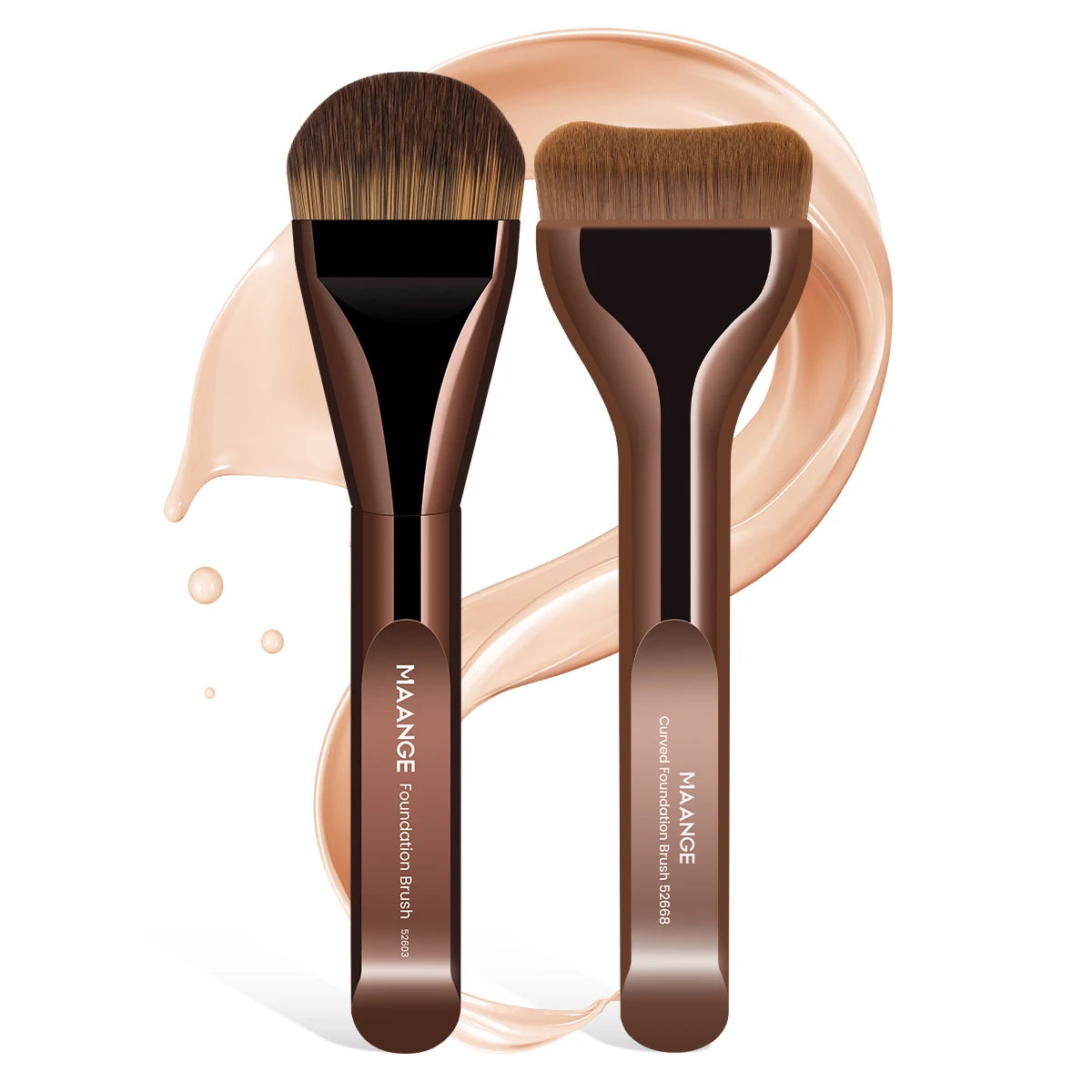 Kit com 2 Pincéis Profissionais para Base – MAANGE