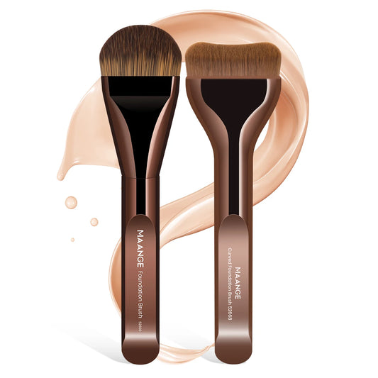 Kit com 2 Pincéis Profissionais para Base – MAANGE