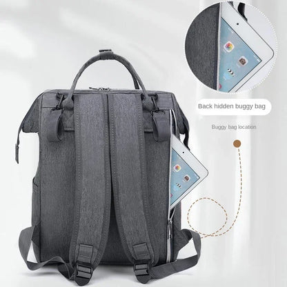 Macroupta Mommy Diaper Bag – Large Capacity Baby Backpack with Changing Mat | Stroller Hanging Nappy Bag for Travel & Nursing