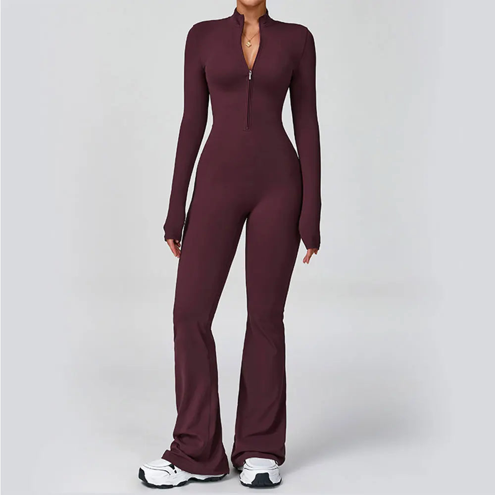 Full-length long-sleeve jumpsuit