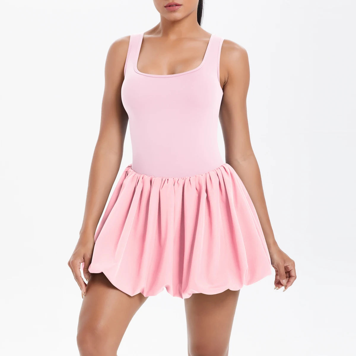 Short dress with a flared skirt