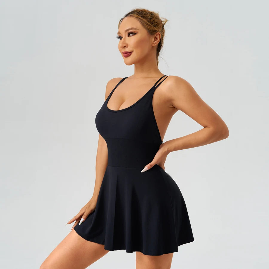 Vestido com costas cruzadas