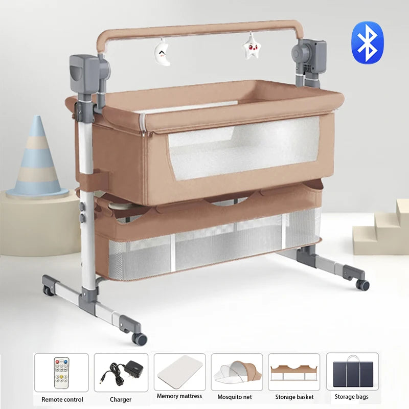 Newborn Baby Bassinet – Movable Cradle & Rocking Bed