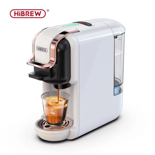 HiBREW 5-in-1 Multi-Capsule Coffee Machine – Compatible with Nespresso, Dolce Gusto, ESE Pods, Ground Coffee & K-Cups | Hot & Cold Brew | 20-Bar Pressure System