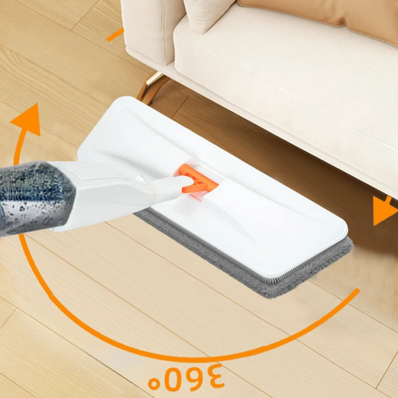 New Large Spray Mop for Home – Rotating Head with Replaceable Microfiber Pads | Wet & Dry Cleaning Broom