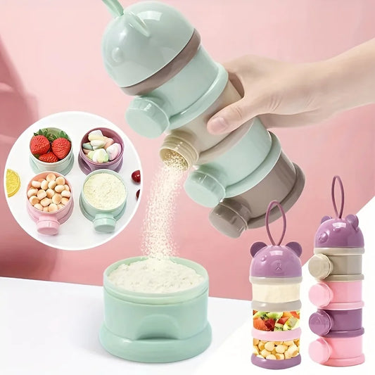 Baby Formula Storage Portable Four Layer Milk Powder Box Milk Powder Container Food Storage Snack Rotating Box Baby Essentials