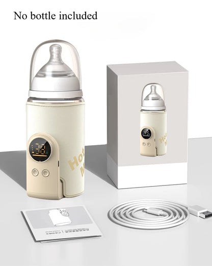 USB Smart Baby Bottle Warmer – High-Capacity, Multifunctional Sleeve with Temperature Control Display for Newborn Feeding