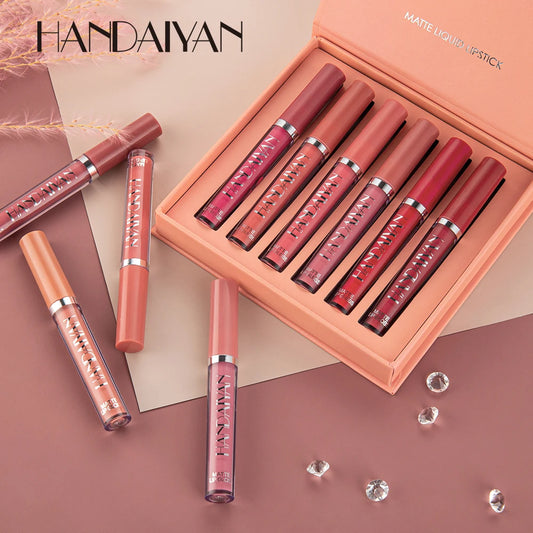 Conjunto HANDAIYAN com 6 Batons Matte de Longa Duração